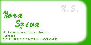 nora sziva business card